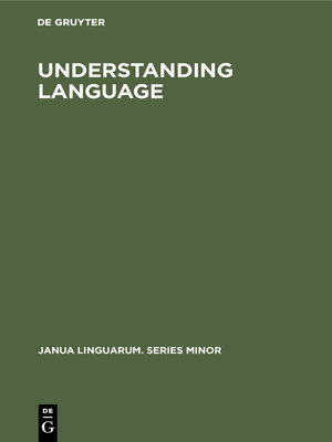 cover image of Understanding Language